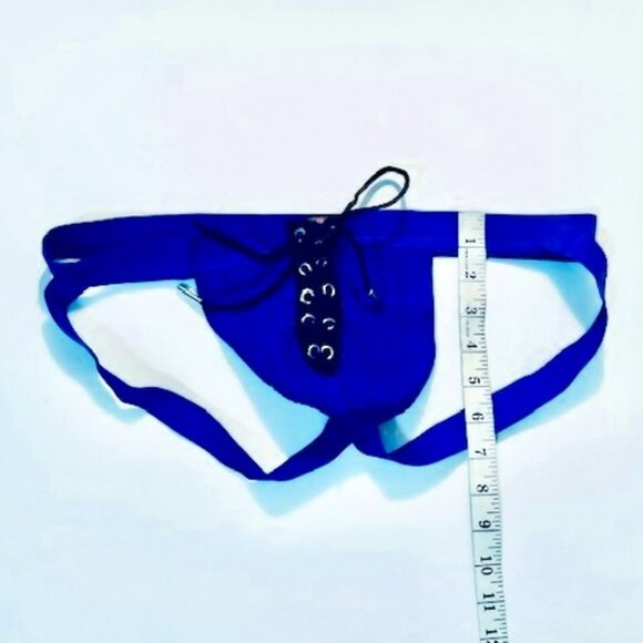 FIZX Mark by Undergear Solid Knit Lace-up Athletic Supporter/Jock- Blue / Black - Picture 8 of 13